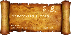 Prikosovits Efraim névjegykártya